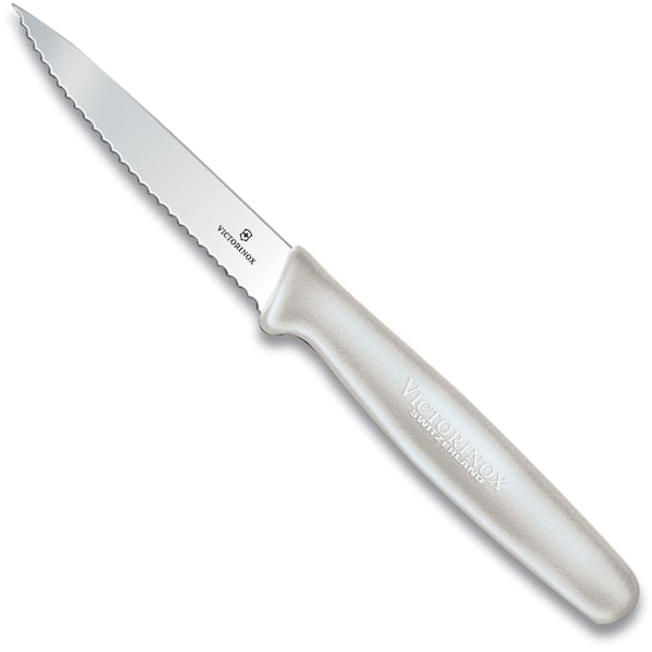 Swiss Army Brands Victorinox 42602 Kitchen White Paring - Small Handle, Spear Point, 30.25In Blade, Serrated Edge VIC-5.0637.S - main
